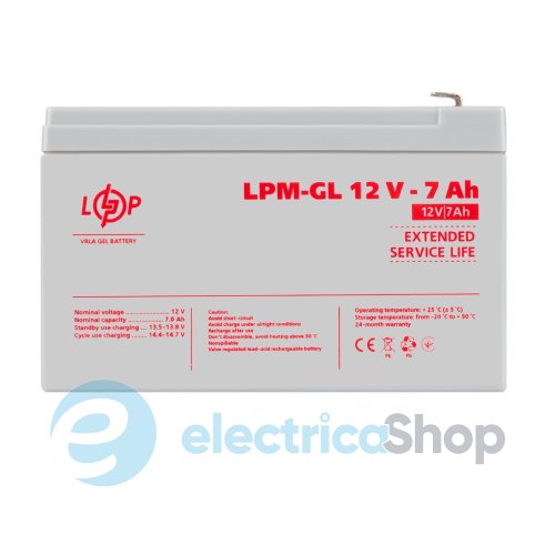 Акумулятор гелевий LPM-GL 12V - 7 Ah
