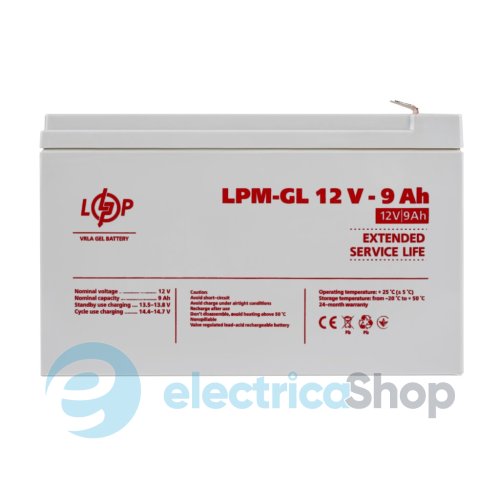 Акумулятор гелевий LPM-GL 12V - 9 Ah