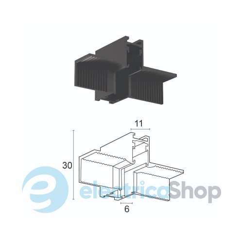 Вертикальний конектор Viokef Magnetic Track Micro Recessed Vertical Connector 02/0812
