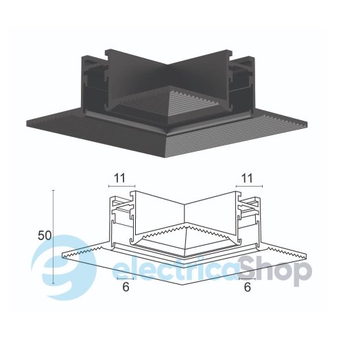 Горизонтальный коннектор Viokef Magnetic Track Micro Recessed Horizontal Connector 02/0814