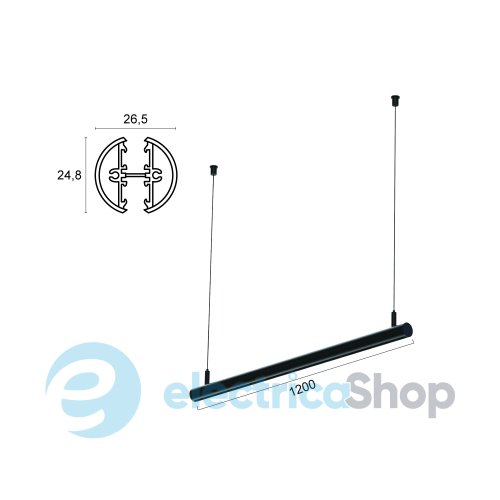 Підвісний магнітний шинопровід Viokef Magnetic Track Micro Rail Suspended Cylindrical 02/1001