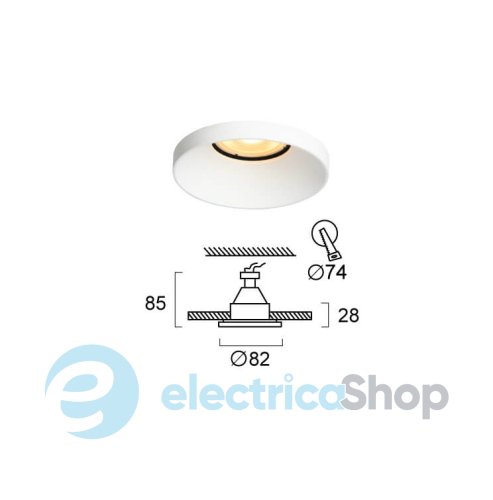 Точковий світильник вбудований Viokef SCOTT Recessed Spot White 4299000