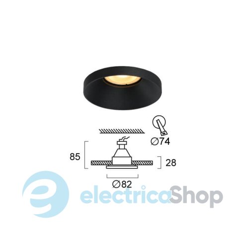 Точковий світильник вбудований Viokef SCOTT Recessed Spot Black 4299001