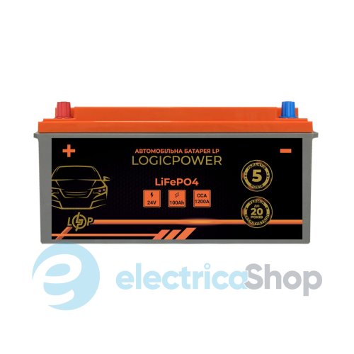 Автомобільний літієвий акумулятор LP LiFePO4 24V - 100 Ah (+ зліва) BMS 1200А