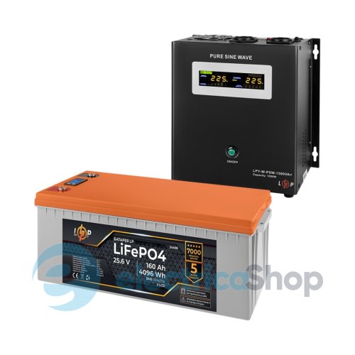 Комплект резервного питания LogicPower ИБП 12V + литиевая (LiFePO4) батарея (UPS W1500 + АКБ LiFePO4 4096Wh)