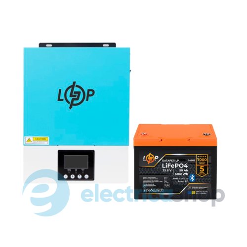 Комплект резервного живлення LogicPower гібридний W3000 24V + літієва (LiFePO4) батарея 1280Wh