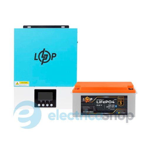 Комплект резервного питания LogicPower гибридный W3000 24V + литиевая (LiFePO4) батарея 2560Wh