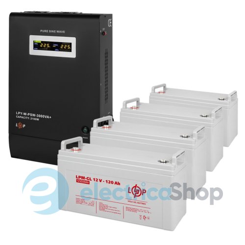 Комплект резервного живлення LogicPower ДБЖ 48V + батарея гелю (UPS W3000 + АКБ GL 5760W)