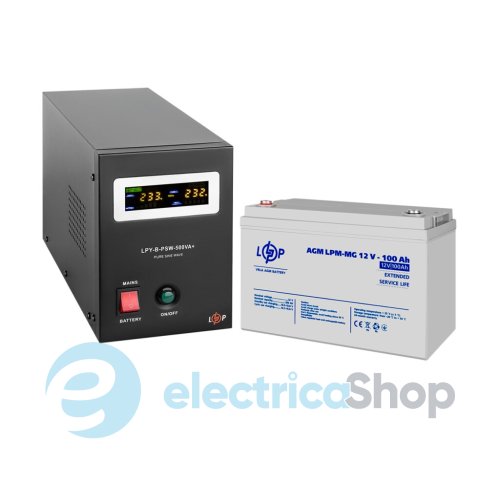 Комплект резервного живлення ДБЖ 12V + мультигелева батарея (UPS B500 + АКБ MG 1200Wh)