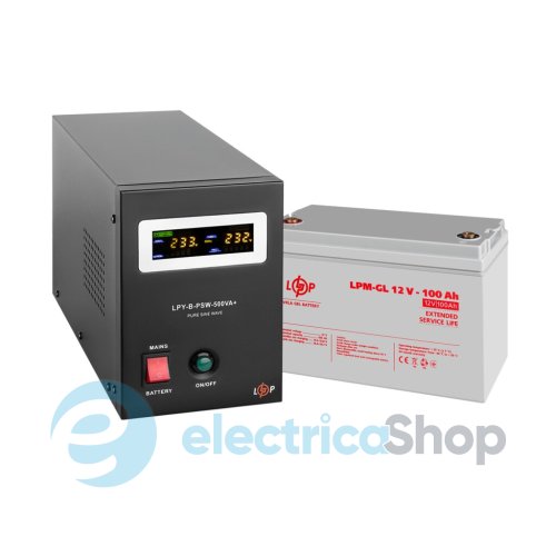 Комплект резервного питания ИБП 12V + гелевая батарея (UPS B500 + АКБ GL 1200Wh)