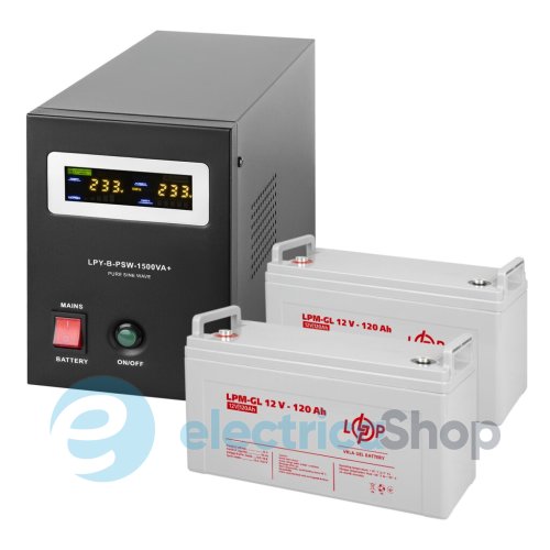 Комплект резервного живлення LogicPower ДБЖ 24V + гелева батарея (UPS B1500 + АКБ GL 2880W)