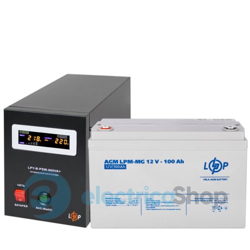 Комплект резервного живлення LogicPower ДБЖ 12V + мультигелева батарея (UPS B800 + АКБ MG 1200Wh)