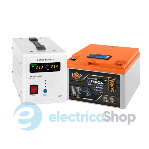 Комплект резервного питания LogicPower ИБП 12V + литиевая (LiFePO4) батарея (UPS B500+ АКБ LiFePO4 410W)