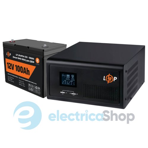 Комплект резервного питания для котла LogicPower ИБП 12V+ литиевая (LiFePO4) батарея (UPS 1000VA + АКБ LiFePO4 1280W)