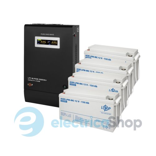 Комплект резервного живлення LogicPower ДБЖ 48V + мультигелева батарея (UPS W3000 + АКБ MG 7200Wh)
