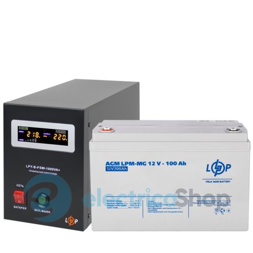 Комплект резервного питания LogicPower ИБП 12V + мультигелевая батарея (UPS B1000 + АКБ MG 1280W)