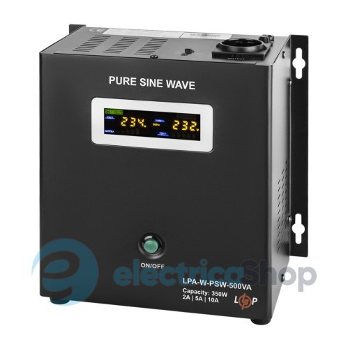 ДБЖ з правильною синусоїдою 12V Logic Power LPA-W-PSW-500VA (350Вт) 2A/5A/10A
