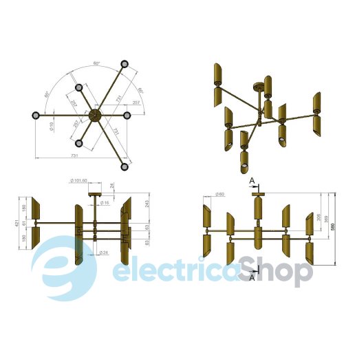 Люстра PikArt SC12 32011-4