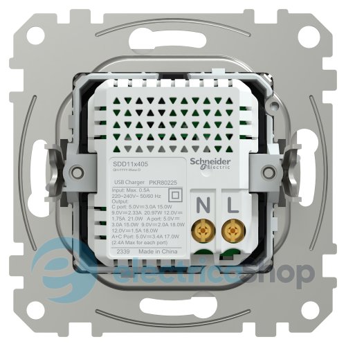 USB-розетка тип A+C 21 Вт. Sedna Design SE SDD114405, черный