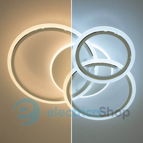Потолочный светильник Luminaria SONNE 90W 4R APP 590/525 WHITE/CHROME 220V IP20 с пультом ДУ