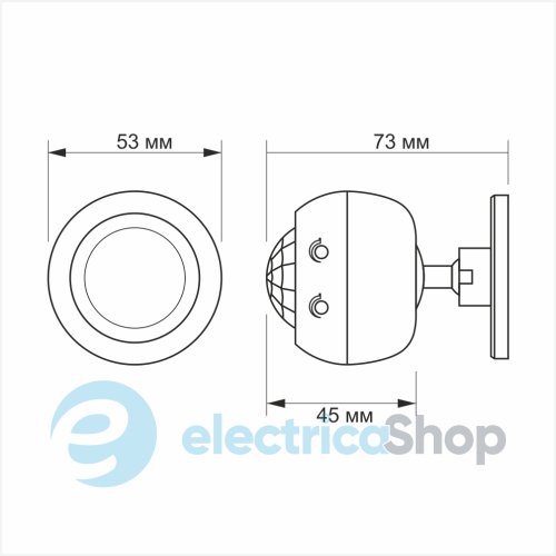 Датчик руху та освітленості 360градусів, 8 метрів, VIDEX VL-SPS27W 220V/1200W (300W), IP20, інфрачервоний, білий