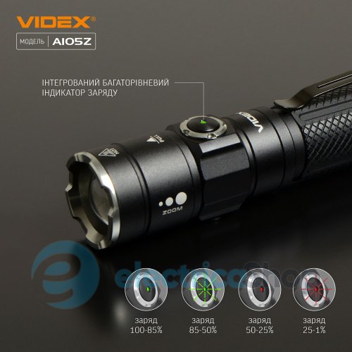 Портативный светодиодный фонарик VIDEX VLF-A105Z 1200Lm 5000K