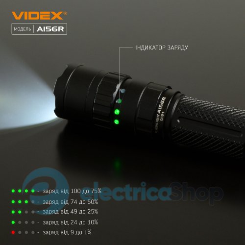 Портативный светодиодный фонарик VIDEX VLF-A156R 1700Lm 6500K