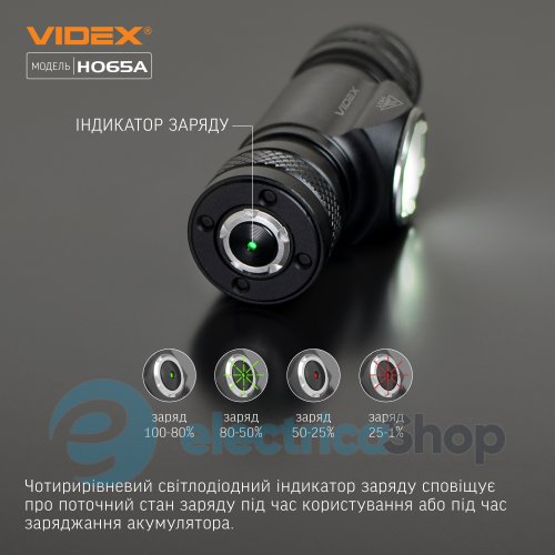 Налобний світлодіодний ліхтарик VIDEX VLF-H065A 1200Lm 5000K (27213)