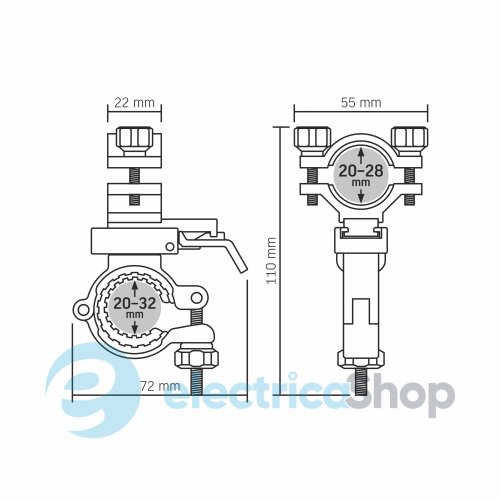 Велосипедний тримач для ліхтариків універсальний VIDEX VLF-ABH-287 (27653)