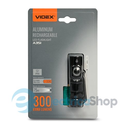 Портативний світлодіодний ліхтарик VIDEX VLF-A351 300Lm 5000K (28357)