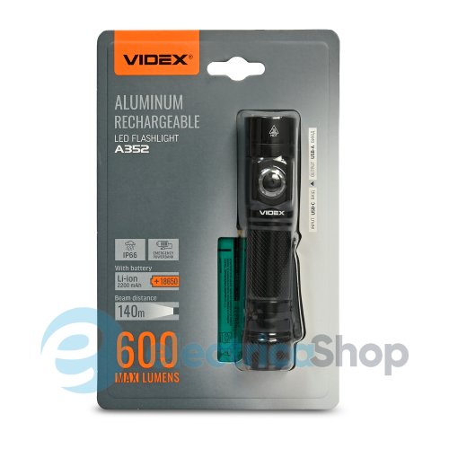 Портативний світлодіодний ліхтарик VIDEX VLF-A352 600Lm 5000K (28358)