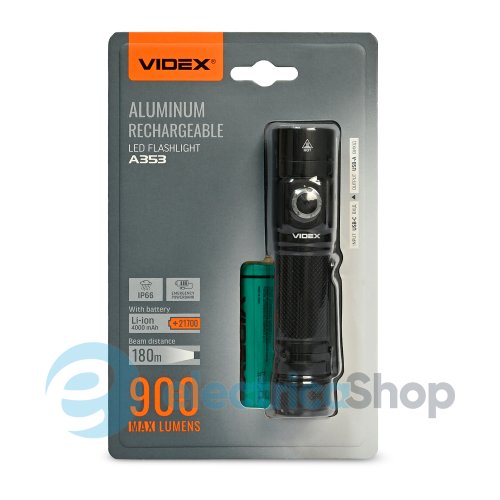 Портативний світлодіодний ліхтарик VIDEX VLF-A353 900Lm 5000K (28359)