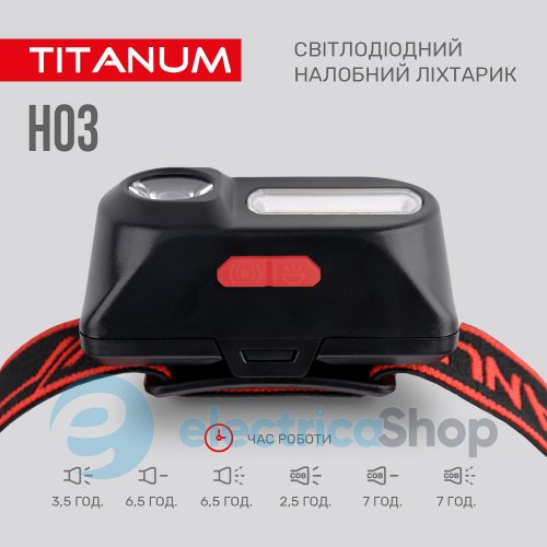 Налобный светодиодный фонарик TITANUM TLF-H03 180Lm 6500K