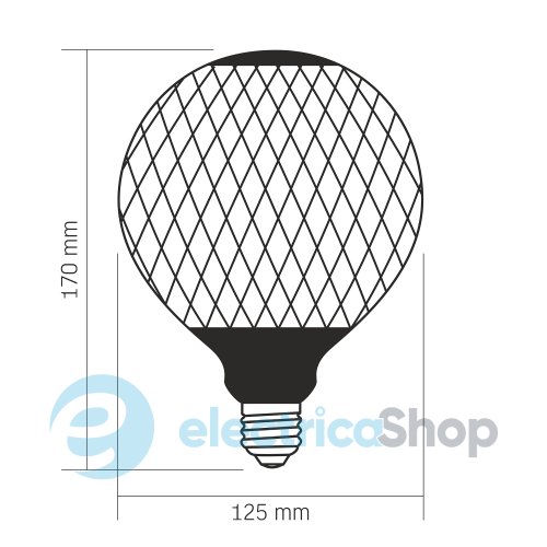 Світлодіодна лампа VIDEX Filament VL-DG125BP 6W E27 1800K Black Magician net