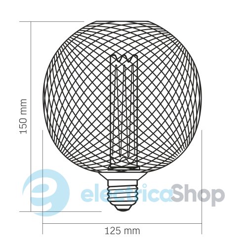Светодиодная лампа VIDEX Filament VL-DBMC125150 4W E27 1800K Black Chainmail style