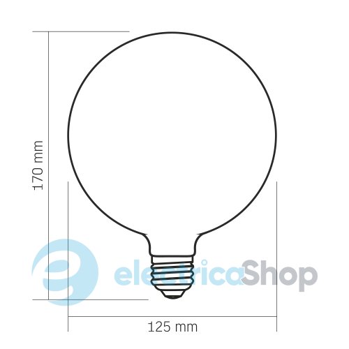Светодиодная лампа VIDEX Filament VL-DG125MO 7W E27 3000K Porcelain dimmable