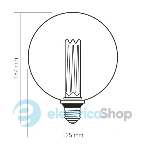 Світлодіодна лампа VIDEX Filament VL-DI-G125FC1979S 4W E27 1800K Smoke