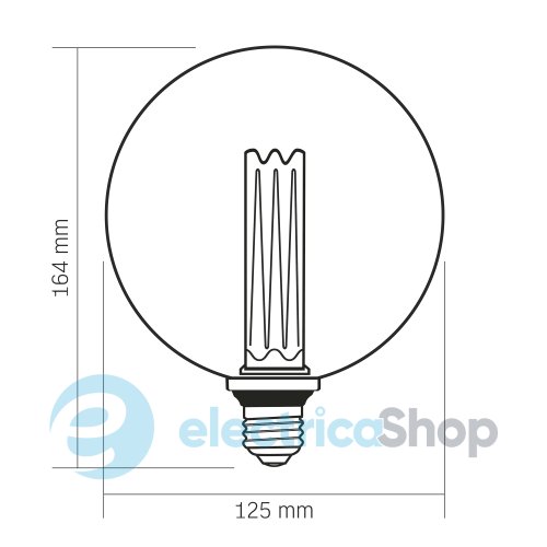 Світлодіодна лампа VIDEX Filament VL-DI-G125FC1980S 4W E27 1800K Smoke