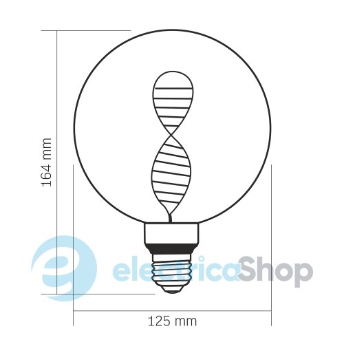 Светодиодная лампа VIDEX Filament VL-DNA-G125-C 3.5W E27 1800K