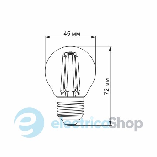 Светодиодная лампа VIDEX Filament G45FA 4W E27 2200K бронза (23690)