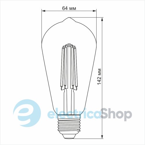 Світлодіодна лампа VIDEX Filament ST64FA 10W E27 2200K бронза (26629)
