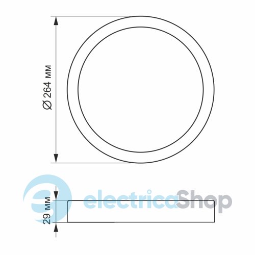 LED Светильник круглый накладной VIDEX 24W 5000K Black