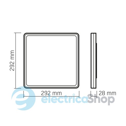 LED світильник з декоративною підсвіткою квадратний VIDEX DL3S 24W 4000K Білий (27854)