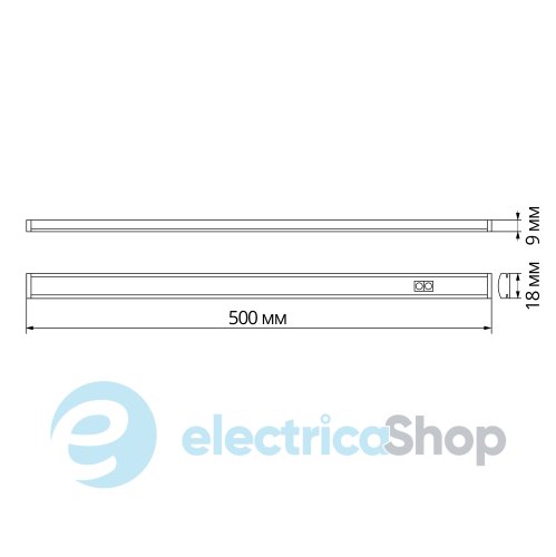 Светильник линейный LED с сенсорным выключателем VIDEX 0,5м 7W 4100K