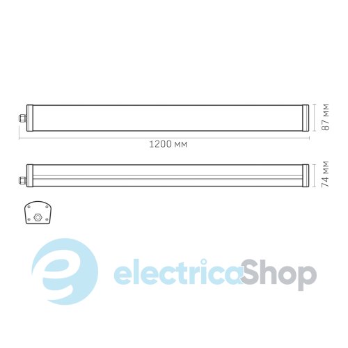 Світильник лінійний LED IP65  VIDEX 48W 1.2М 4000K (28311)