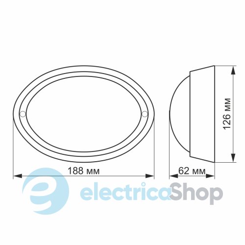 LED світильник IP65 овальний VIDEX 12W 5000K білий сенсорний (24852)