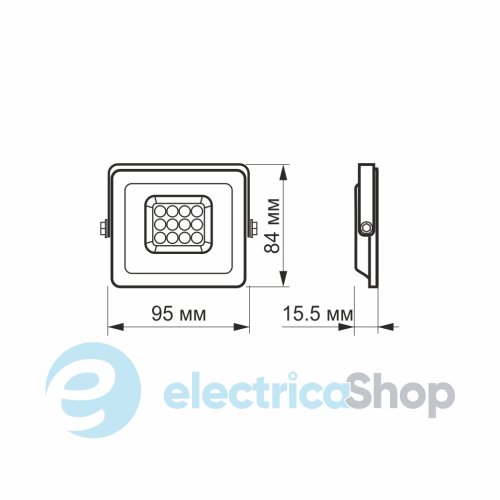 LED прожектор VIDEX F2e 10W 5000K VL-F2e-105W
