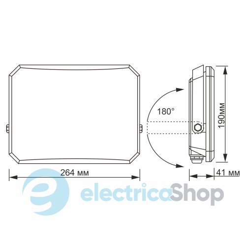 LED прожектор VIDEX F3 100W 5000K 220V Black VLE-F3-1005B