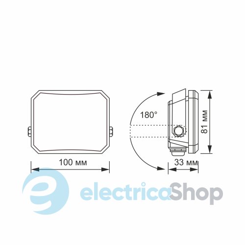 LED прожектор VIDEX F3 20W 5000K 220V Black VLE-F3-0205B