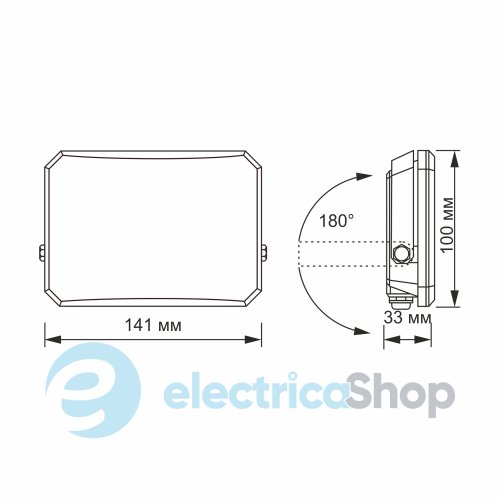 LED прожектор VIDEX F3 30W 5000K 220V Black VLE-F3-0305B